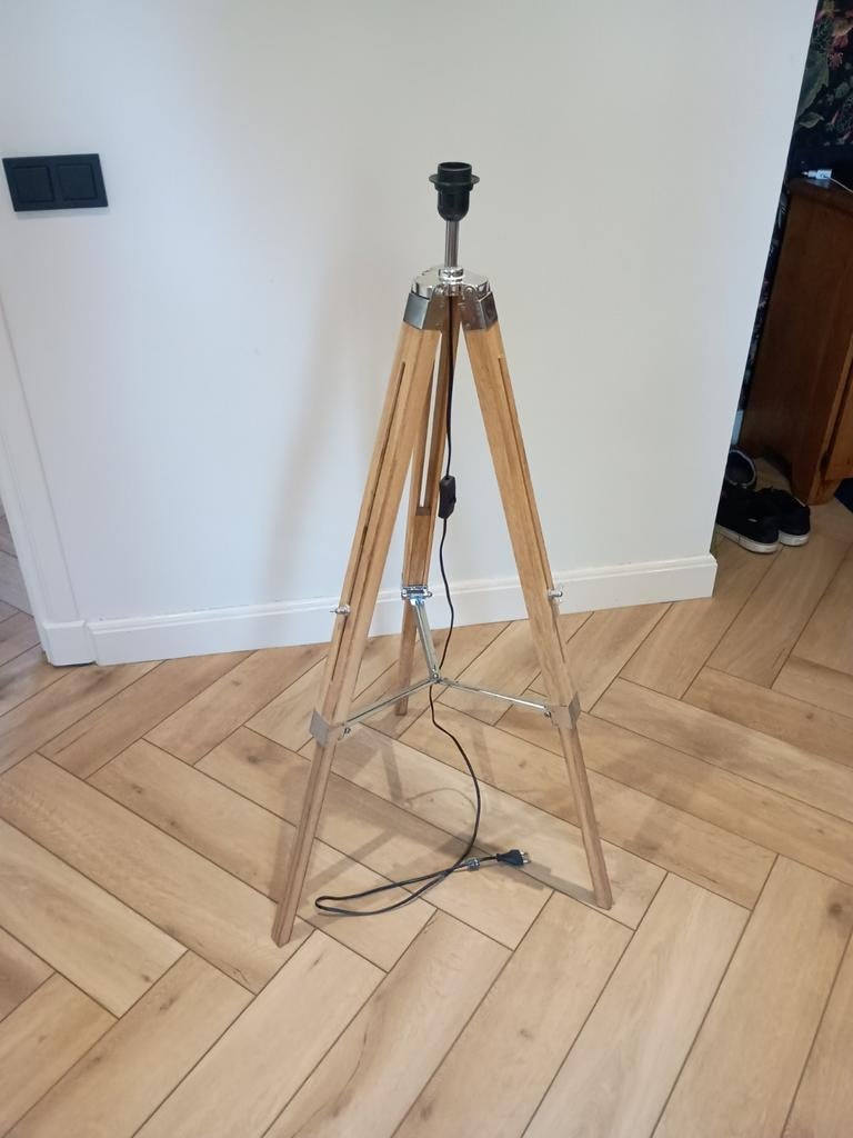 Qazqa Vloerlamp, Ophalen, Zo goed als nieuw, Hout, 150 tot 200 cm