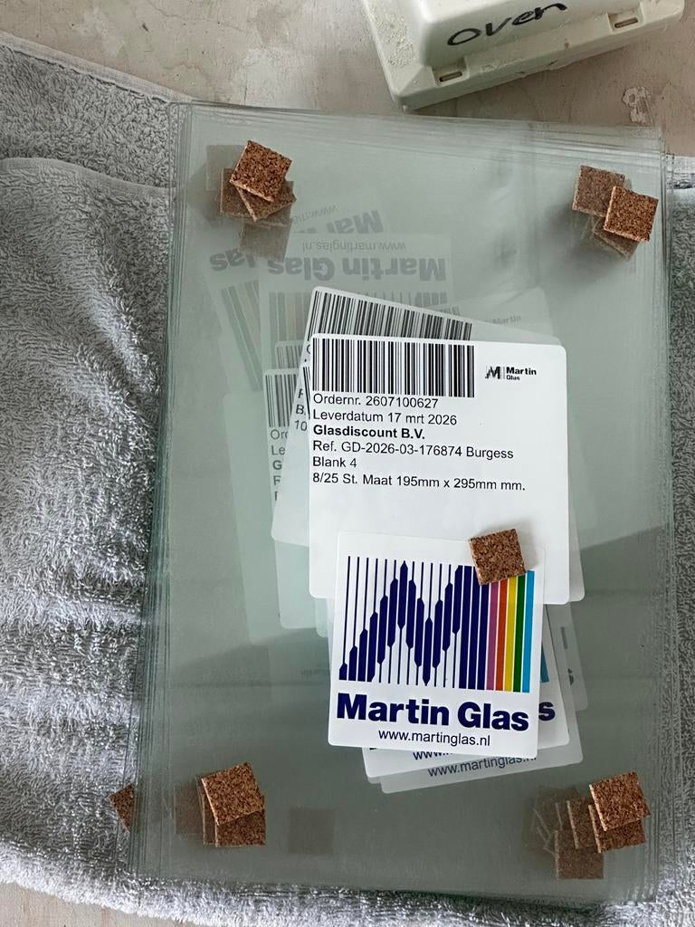 25x Op maat gesneden glasplaten 195x295mm - Nieuw, Ophalen, Nieuw, Glasplaat, Minder dan 80 cm