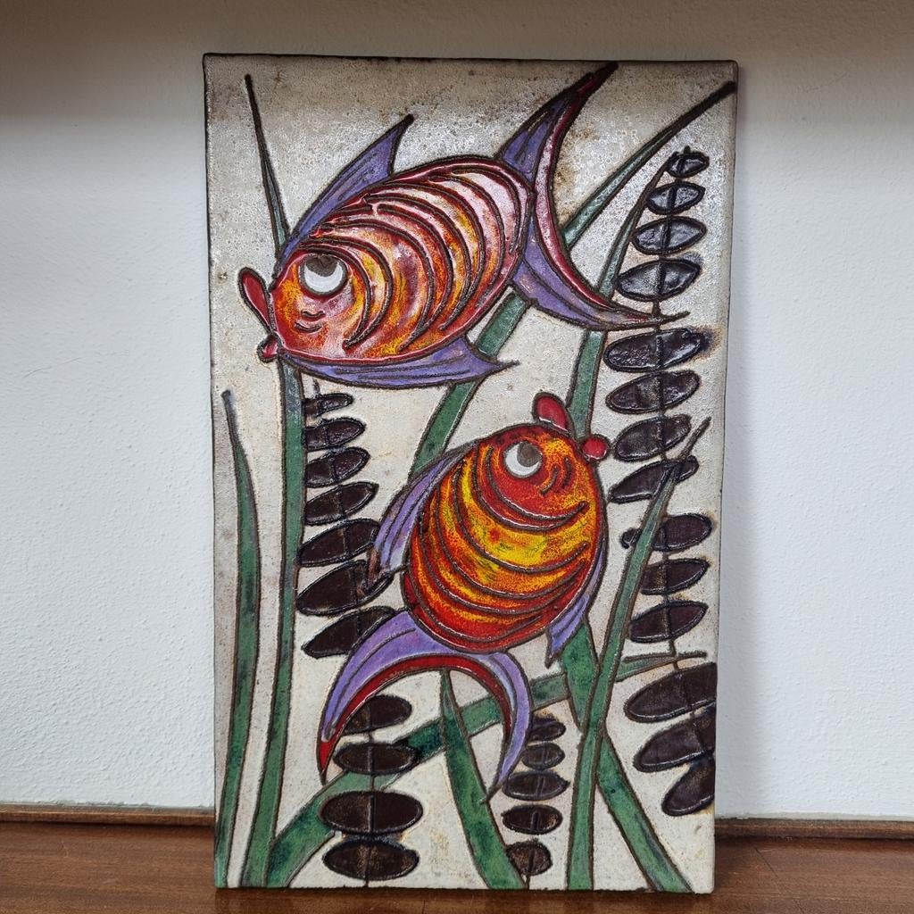 Prachtig West Germany keramiek wandpaneel, jaren '70, Ophalen of Verzenden