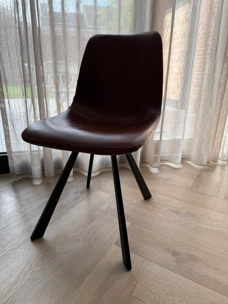 Eetkamerstoel Sem | Goossens | Cognac | 6 stuks, Ophalen, Gebruikt, Overige kleuren, Vijf, Zes of meer stoelen