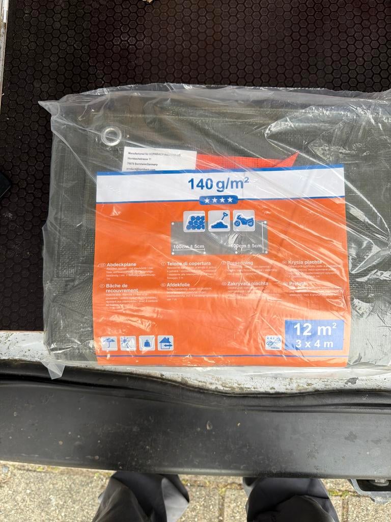 Bouw zeil 3x4m, 140 g/m², Ophalen, Nieuw, 10 tot 15 m², Zeil