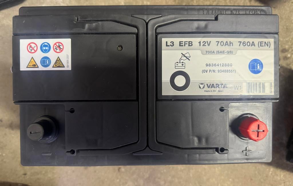 Sterke VARTA Accu 12V 70Ah 760A (EN) EFB, Ophalen of Verzenden, Gebruikt, Overige automerken