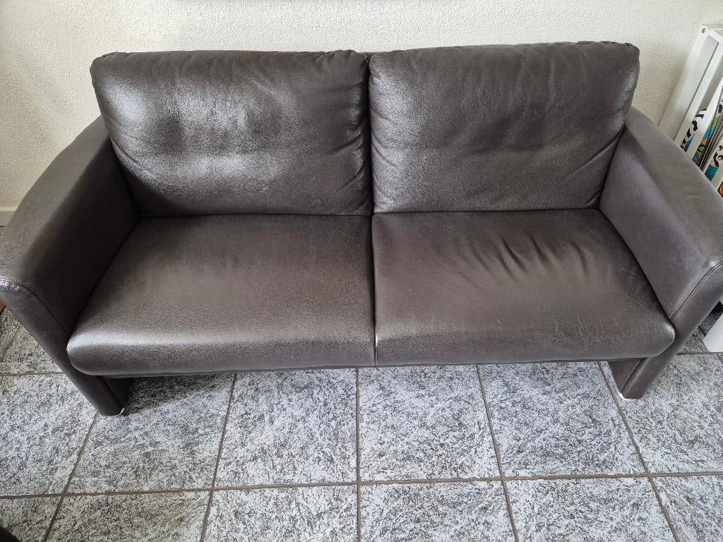 Bruin Leren Bankstel, Ophalen, Gebruikt, 150 cm of meer, Leer