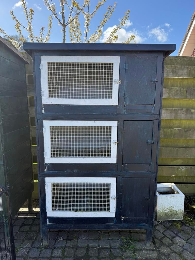 Konijnenflat hokken flat, 110 cm of meer, Ophalen of Verzenden, Zo goed als nieuw, 90 cm of meer