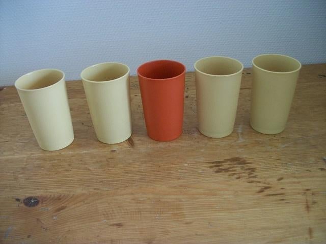 5 Tupperware Bekers, Ophalen of Verzenden, Gebruikt, Beker of Kan