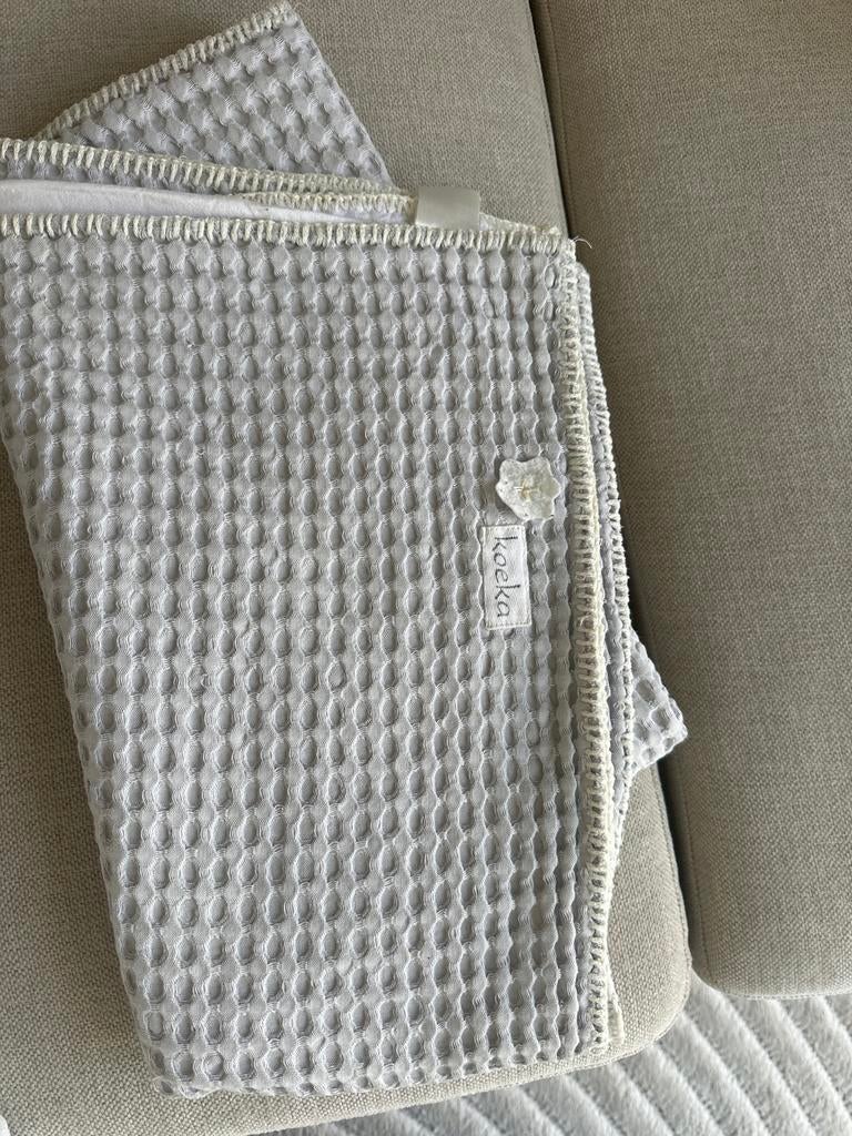 Koeka wafel deken grijs, Ophalen of Verzenden, Gebruikt, 100 cm of meer, Deken