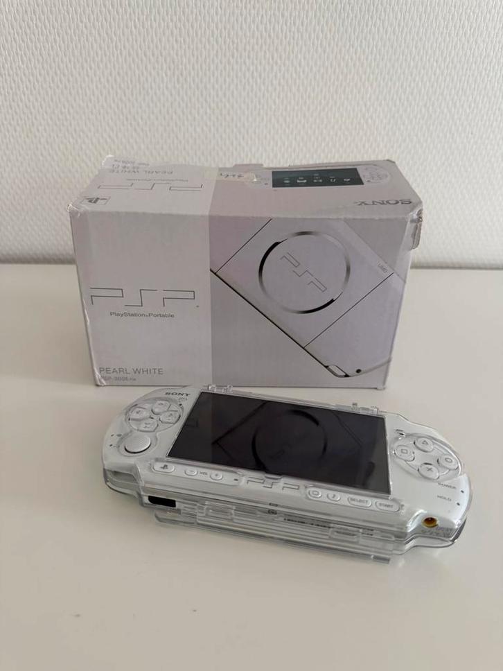 Homebrew psp 3000 pearl white, Spelcomputers en Games, Spelcomputers | Sony PSP, Zo goed als nieuw, PSP 3000, Wit, Ophalen of Verzenden