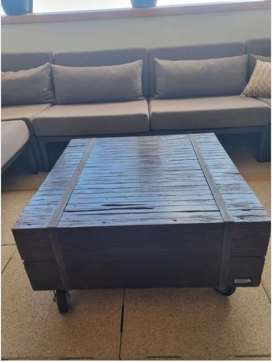 tuintafel/loungetafel, Ophalen, Zo goed als nieuw, Vierkant, Hout