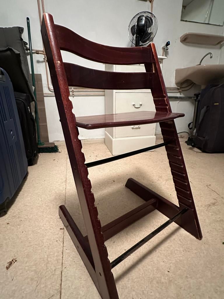 Bruine Stokke Trip Trap stoel (zonder voetensteun), Kinderen en Baby's, Kinderstoelen, Ophalen, Gebruikt, Meegroeistoel