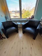 2 zwarte Leolux fauteuils type Fabio, Huis en Inrichting, Fauteuils, Ophalen, Gebruikt, Modern, strak, 50 tot 75 cm