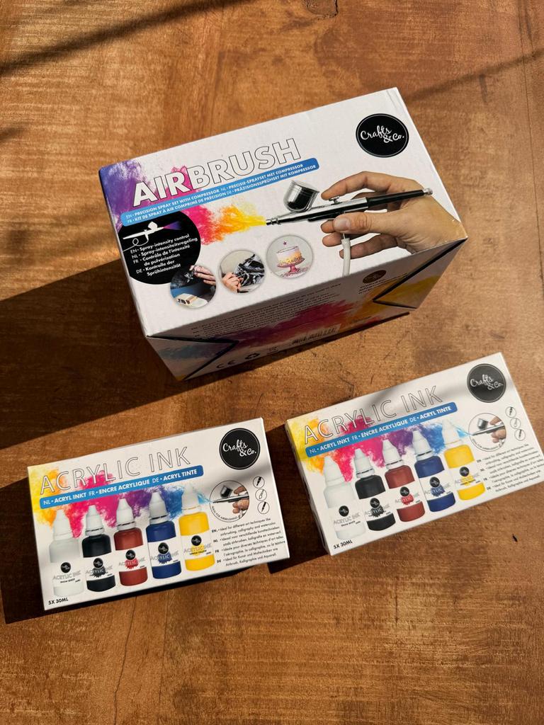 Crafts & co merk Airbrush en acrly inkt verf 2x nieuw, Ophalen of Verzenden, Zo goed als nieuw