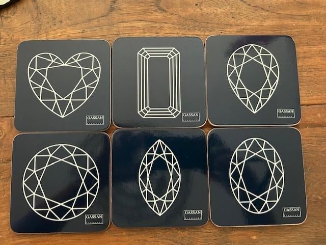 NIEUW ! Limited edition 6 onderzetters Gassan Diamonds 10x10, Ophalen of Verzenden, Nieuw, Glas of Kopje