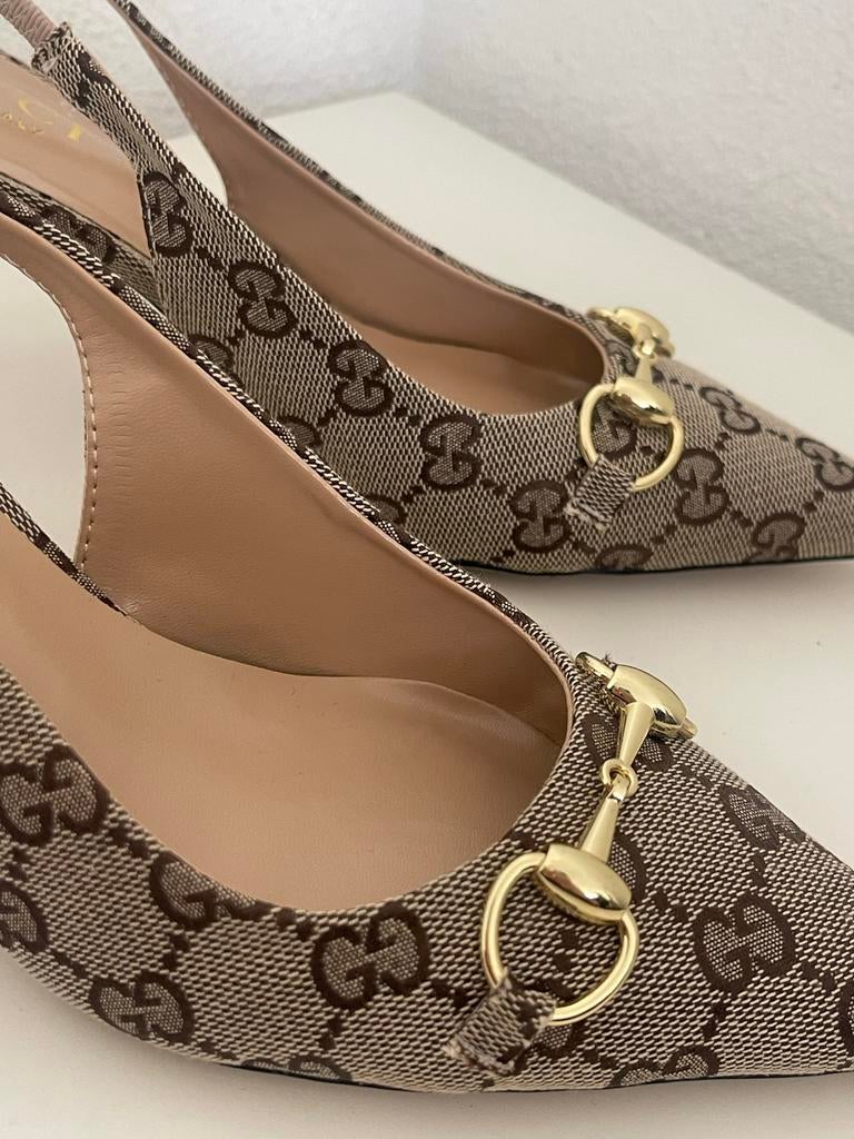 Nieuwe Designer Hakken - Maat 36/37, Kleding | Dames, Schoenen, Ophalen of Verzenden, Nieuw, Bruin, Pumps