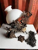 Klassieke olie Hanglamp, Gebruikt, 50 tot 75 cm, Glas, Ophalen of Verzenden