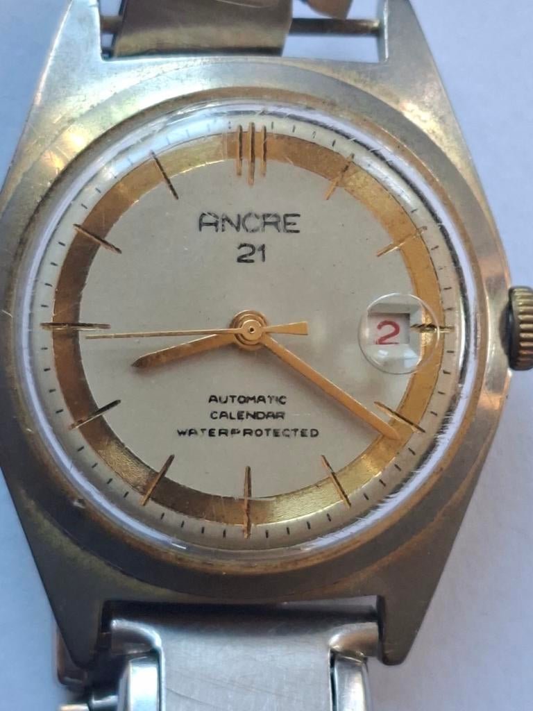 Vintage horloge Ancre, Ophalen of Verzenden, Staal, Overige merken, 1960 of later