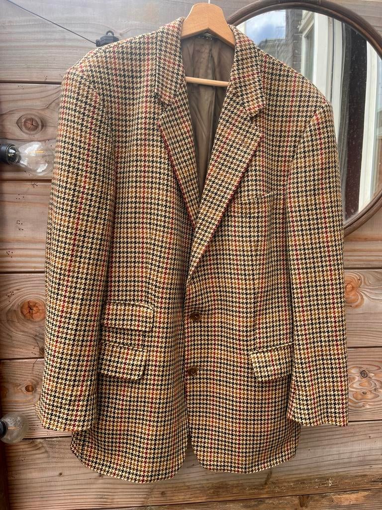 Geruite Cashmere blazer herrenausstatter, Ophalen of Verzenden, Zo goed als nieuw, Maat 42/44 (L), Bruin