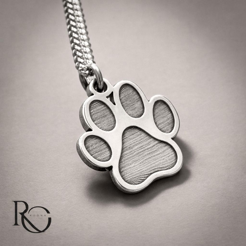 925 Zilveren Pootafdruk Hanger met Naam + Ketting 45 cm