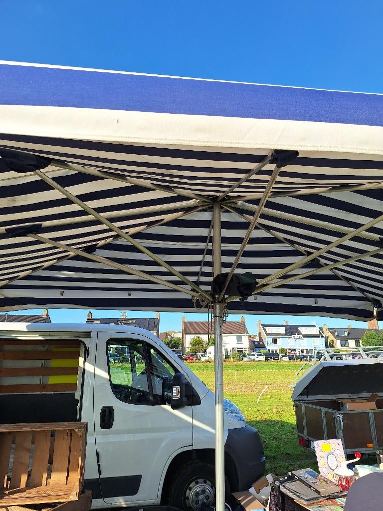 Marktparasol 3 x 4 mtr., Ophalen, Gebruikt, Meer dan 4 meter, Overige typen