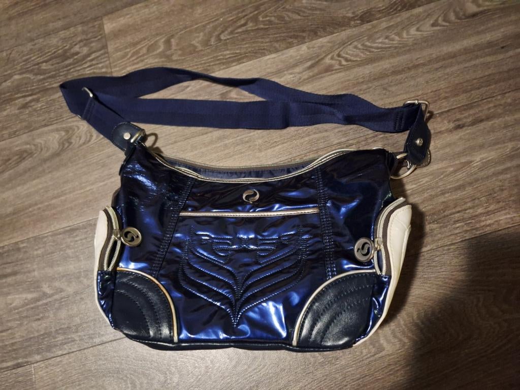 Q1905 Dames Schoudertas. Vintage., Ophalen of Verzenden, Blauw, Overige typen