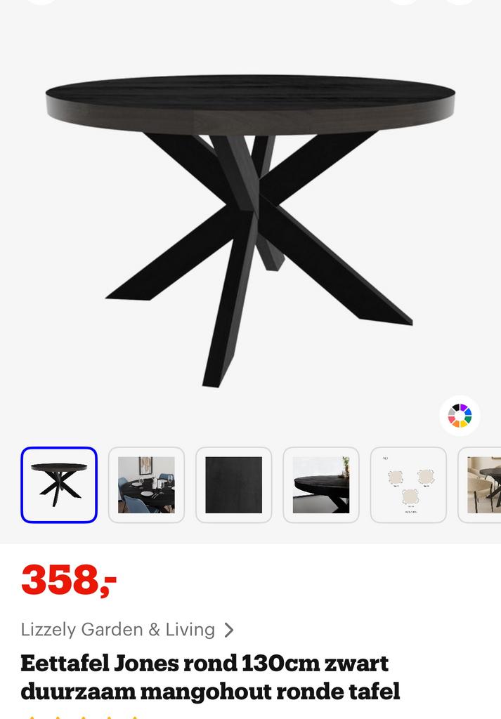 Eettafel Mangohout ronde /130x130cm, Huis en Inrichting, Tafels | Eettafels, Mangohout, Rond, Nieuw, Vijf personen of meer