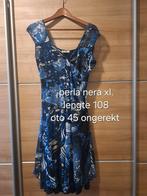 Perla Nera Jurk Maat XL - Blauw met print, Kleding | Dames, Jurken, Perla Nera, Blauw, Maat 46/48 (XL) of groter, Ophalen of Verzenden