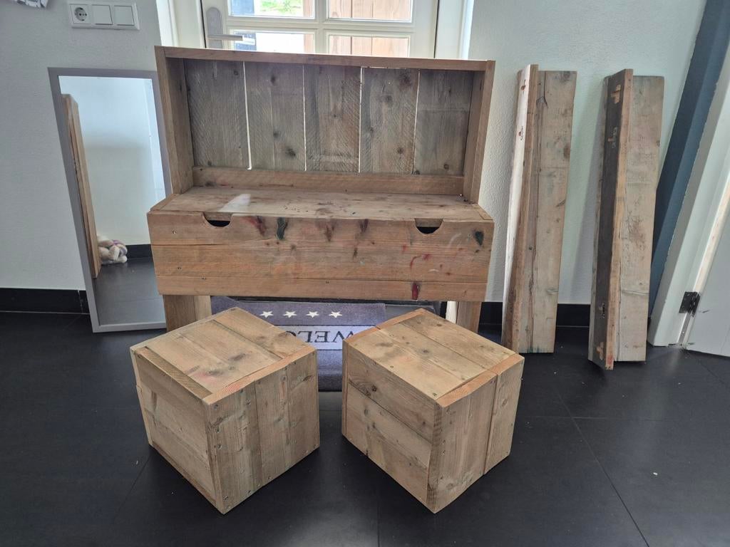 Steigerhouten kinder toilettafel, Ophalen of Verzenden, 50 tot 100 cm, Minder dan 100 cm