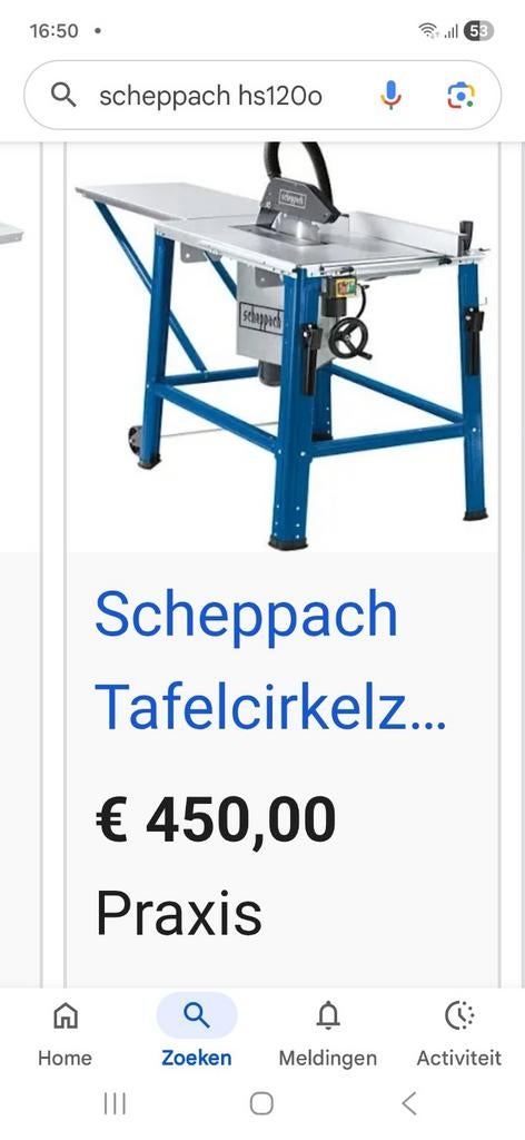 Scheppach HS120 o tafelzaag, Ophalen