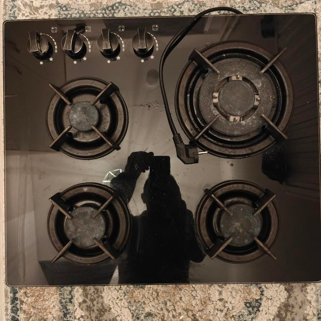 Kookplaat, Witgoed en Apparatuur, Kookplaten, Gebruikt, Gas, Vrijstaand, 4 kookzones