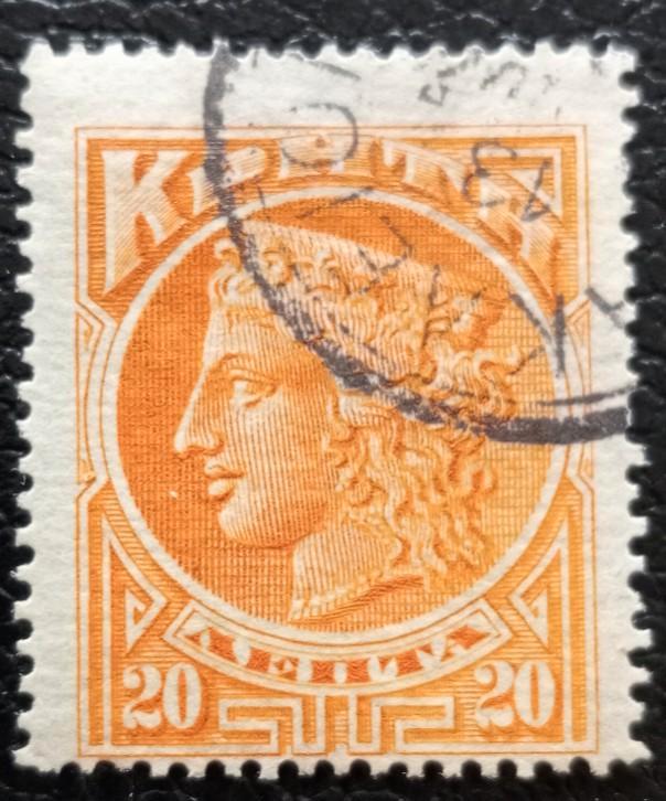 Oude postzegel Griekenland Kreta 20 Lepta Gestempeld, Postzegels en Munten, Postzegels | Europa | Overig, Ophalen of Verzenden