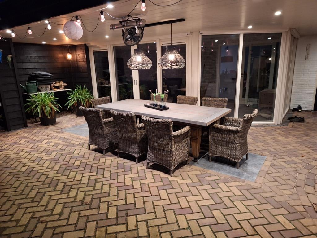 Tuintafel eiken, Tuin en Terras, Tuintafels, Ophalen of Verzenden, Rechthoekig, Hout