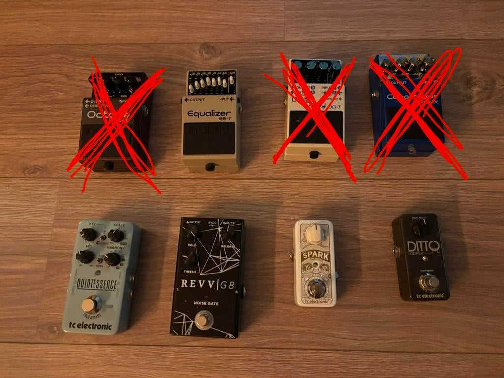 Various Guitar Pedals and PowerPlant for sale, Ophalen of Verzenden, Zo goed als nieuw, Delay of Echo