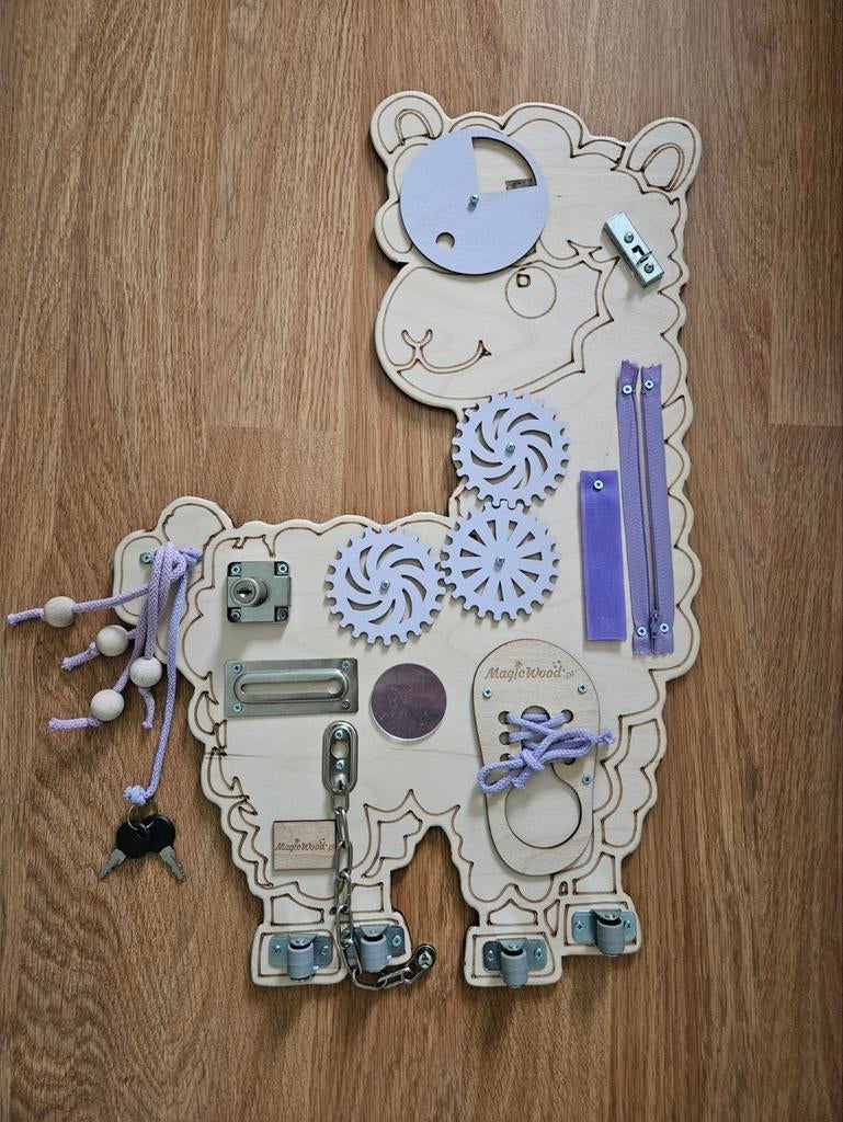 Houten Lama speelbord / activiteitenbord Magic Wood, Kinderen en Baby's, Speelgoed | Babyspeelgoed, Ophalen of Verzenden, Zo goed als nieuw