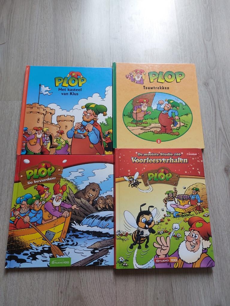 4 Plop boeken: Het kasteel van Klus, Touwtrekken, De bruid, Ophalen of Verzenden, Gelezen, Studio 100, Sprookjes