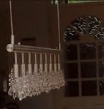 Dimbare hanglamp met pendels rvs 140 breed., Modern met klassieke touch, Metaal, Zo goed als nieuw, Ophalen