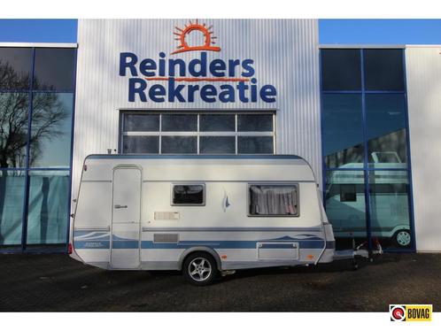 Fendt Topas 450 QB, Caravans en Kamperen, Caravans, Bedrijf, tot en met 2, Treinzit, Fendt, Dwarsbed, Vast bed, Overige, Fietsenrek