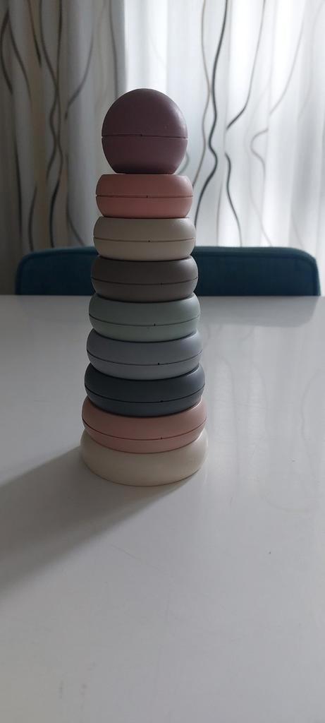 Mushie Denmark stapeltoren pastel., Kinderen en Baby's, Speelgoed | Babyspeelgoed, Gebruikt, Overige typen, Ophalen of Verzenden