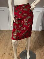 Vintage Rok Burgundy Goud 44/46, Kleding | Dames, Rokken, Maat 42/44 (L), Ophalen of Verzenden, Zo goed als nieuw, Knielengte