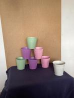 Kleurrijke Bloempotten Set van 7, Tuin en Terras, Bloempotten, Gebruikt, Rond, Binnen, Ophalen of Verzenden