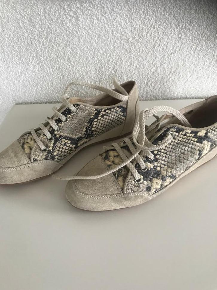 Te koop bijna nieuwe snake sneakers., Kleding | Dames, Schoenen, Zo goed als nieuw, Sneakers of Gympen, Beige, Ophalen of Verzenden