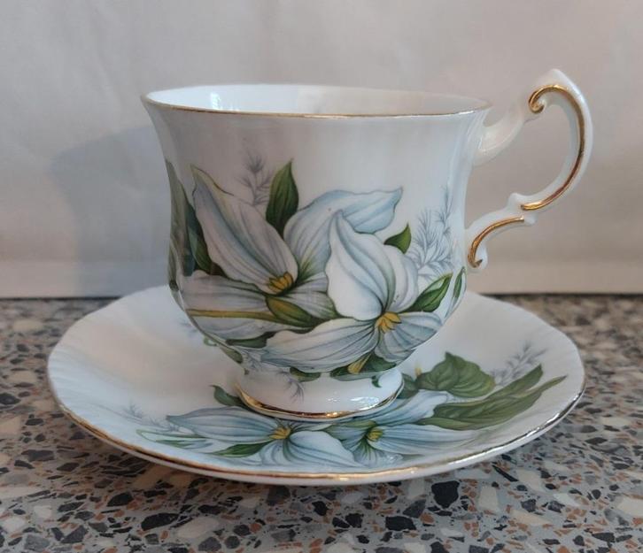 Paragon Trillium Fine Bone China kop en schotel, Huis en Inrichting, Keuken | Servies, Zo goed als nieuw, Kop(pen) en/of Schotel(s)