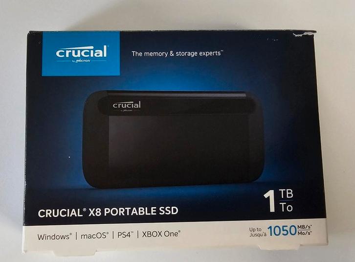 Crucial X8 SSD 1TB - Snelle Externe Opslag, Computers en Software, Harde schijven, Zo goed als nieuw, Server, Extern, SSD, USB