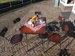 Retro Brabantia tafel met vijf stoelen, Huis en Inrichting, Tafels | Eettafels, Ophalen of Verzenden, Gebruikt, Rechthoekig, 50 tot 100 cm