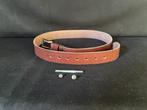 Leder riem 100 cm, 95 tot 105 cm, Bruin, Echt leder, Nieuw