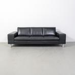 1x Leolux Antipode Bank 3,5-zits/235cm Zwart Leer + Hocker, Huis en Inrichting, Gebruikt, Overige maten, 75 tot 100 cm, Ophalen of Verzenden
