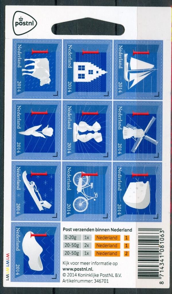 Ned. NVPH V3140-3149 Nederlandse iconen 2014, Postzegels en Munten, Postzegels | Nederland, Ophalen of Verzenden, Na 1940, Postfris