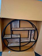Wandrek Zwart Staal Mangohout - 80cm - Nieuw, Huis en Inrichting, Woonaccessoires | Wandplanken en Boekenplanken, Ophalen, Nieuw