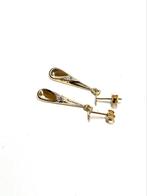 14k gouden oorbellen met een diamant, Hangers, -, -, Ophalen of Verzenden