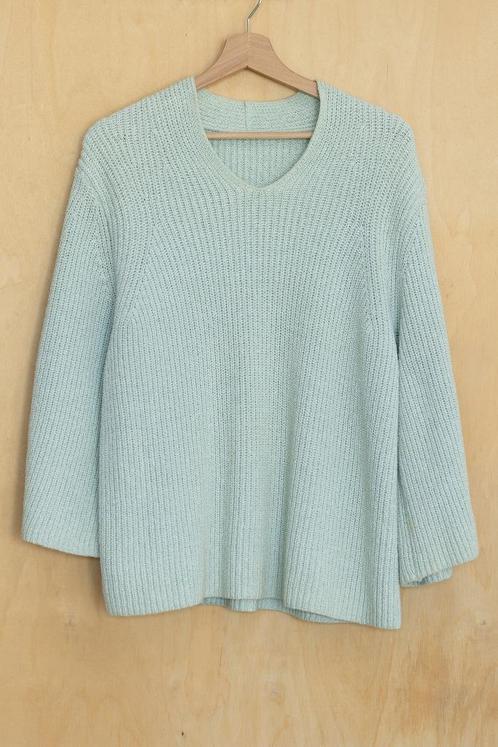 COS gebreide katoenen trui lichtblauw mintgroen 38 M, Kleding | Dames, Truien en Vesten, Zo goed als nieuw, Maat 38/40 (M), Groen