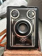 Vintage Agfa Synchro Box Camera met lederen tas, Ophalen of Verzenden, Gebruikt, Compact