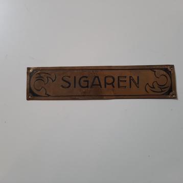 Messing plaatje Sigaren beschikbaar voor biedingen